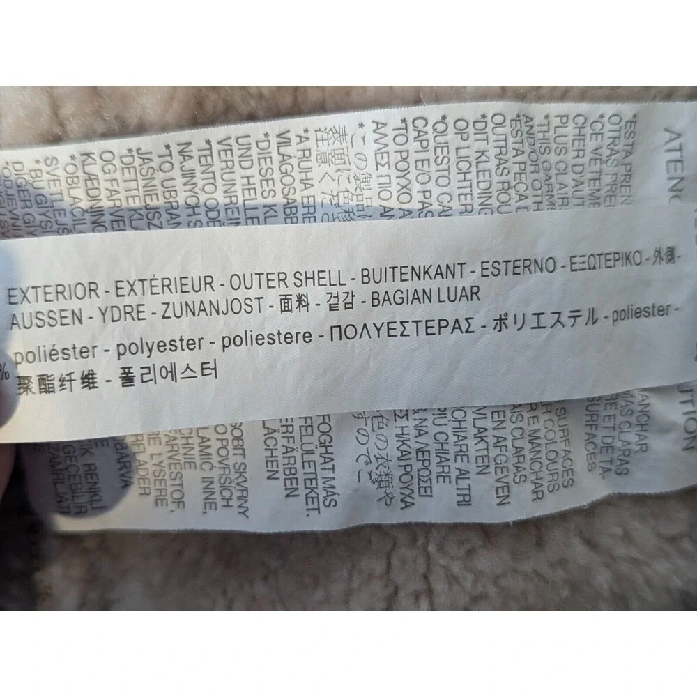 Zara Faux Leather‎ Fleece Coat Womens XL Double Faced Biker Aviator Jacket Boho - Picture 12 of 13